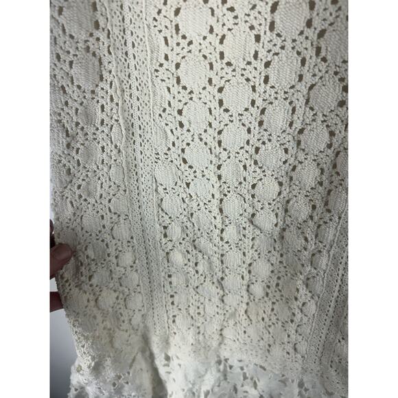 Free People Women’s Size 8 Cross My Heart Lace Mini Dress Ivory White Sleeveless - Picture 12 of 13